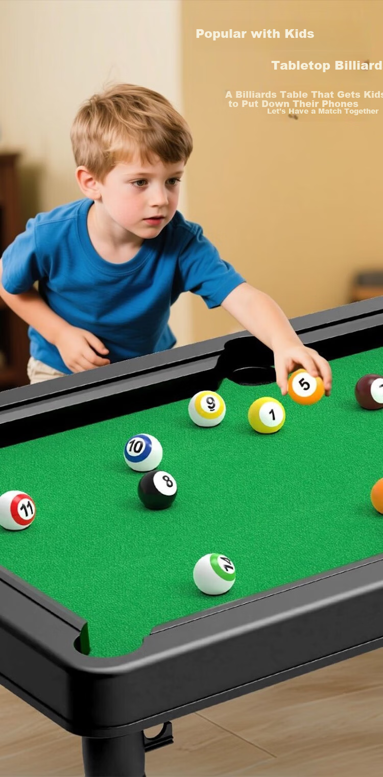 Aibilu Kids Mini Billiards Table Toy Home Pool Table Educational Game for Boys Parent-Child Interaction Birthday Gift 9