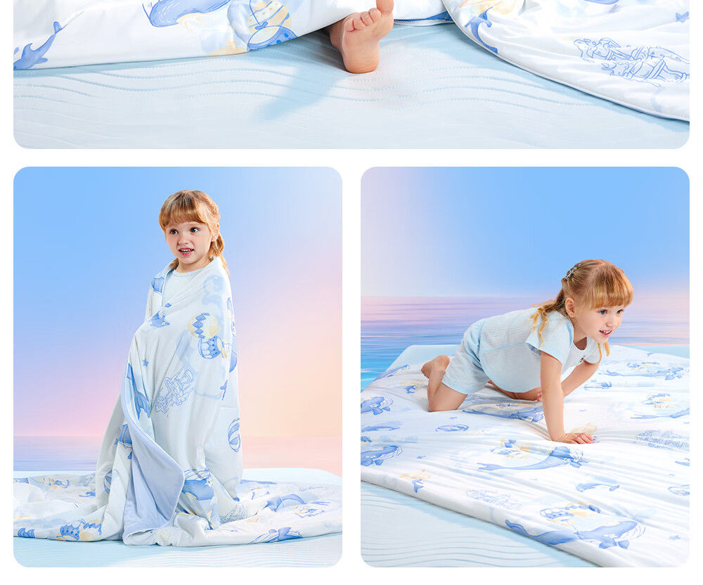 Beitaisi Children's Summer Cooling Quilt, Baby Blanket, Mixed Silk, Summer Infant, Kindergarten Air Conditioning Quilt, Yunhai, 120×150cm 26