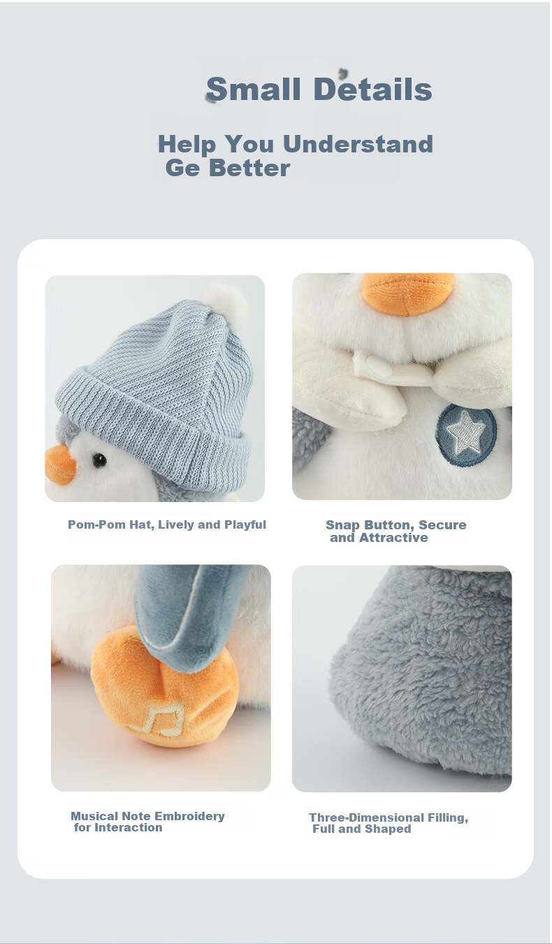 YEEHOO Baby Toy Penguin Soothing Doll Singing Repeating Interactive Companion Sleep Aid Birthday Gift for 1-Year-Old Baby 6