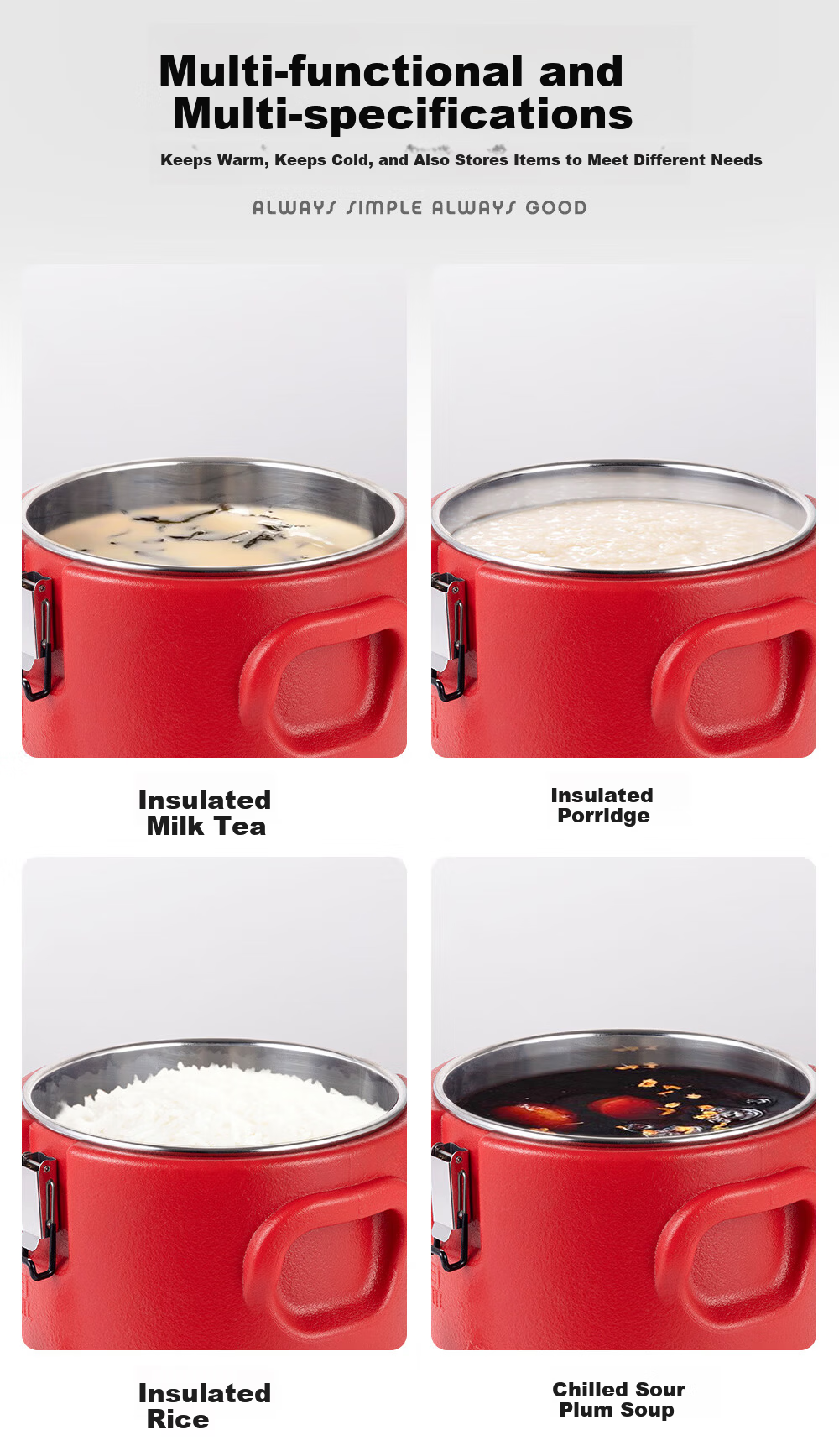 Golden Key Stainless Steel Commercial Thickened Insulated Container 16 Jin Canteen Restaurant Stall Temperature Lock Milk Tea Herbal Tea Bucket GK-LMQL15 3
