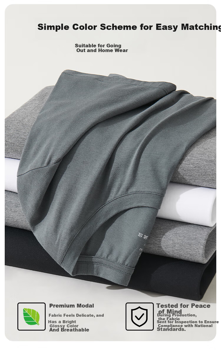 Miiow [Silk Modal Cotton] Men's Slim Fit Short Sleeve T-Shirt Base Layer Spring Summer 2026 Heather Gray XL 6