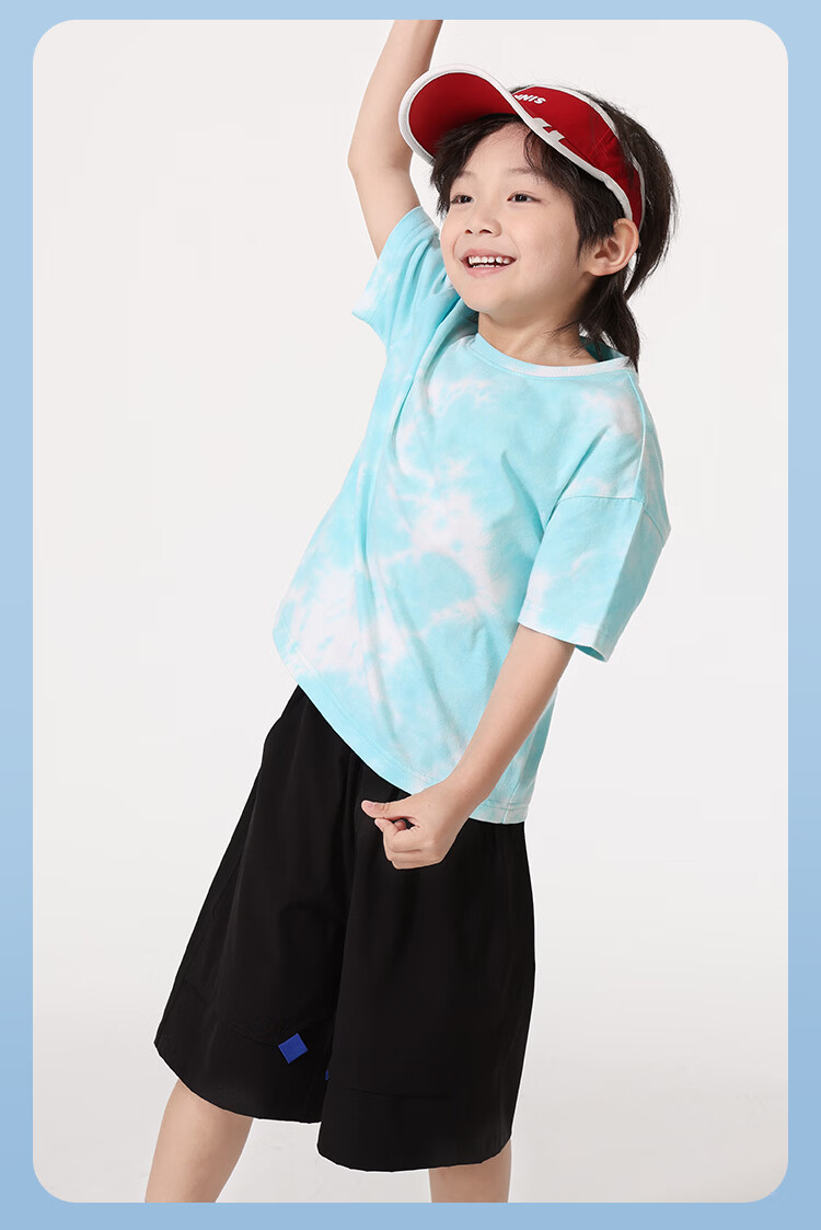 Piggy Banner Boys Sports Set 2026 New Summer Thin Clothes Stylish Big Kids Short Sleeve Pants Two-Piece Set 14