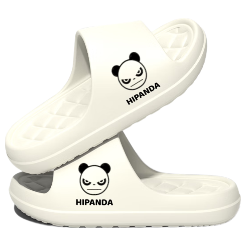 HIPANDA Men's Home Thick-Soled Slippers Non-Slip Durable Bathroom Slippers Beige Size 36-37