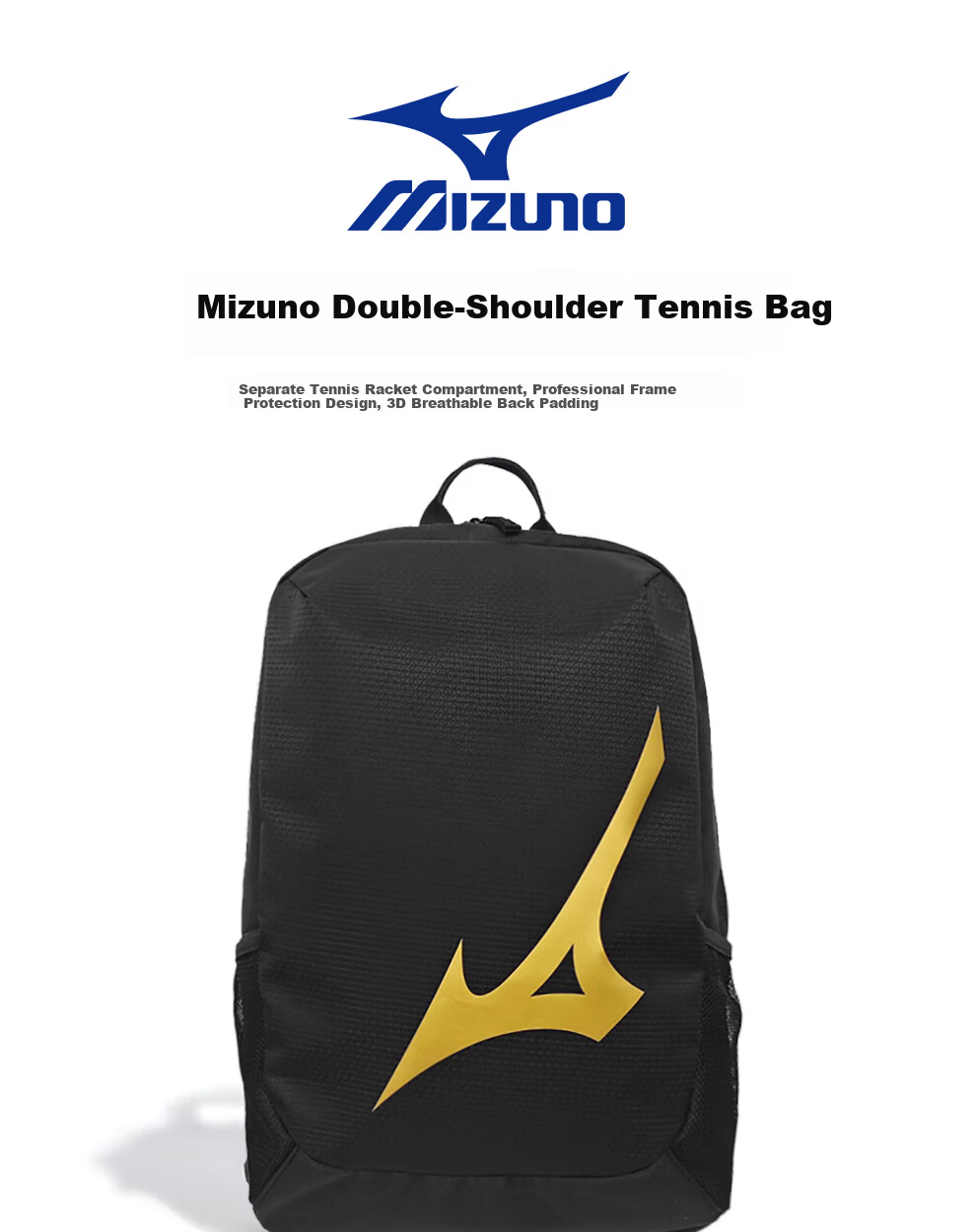MIZUNO Tennis Sports Backpack Unisex Badminton Racket Bag 63CD200909 1