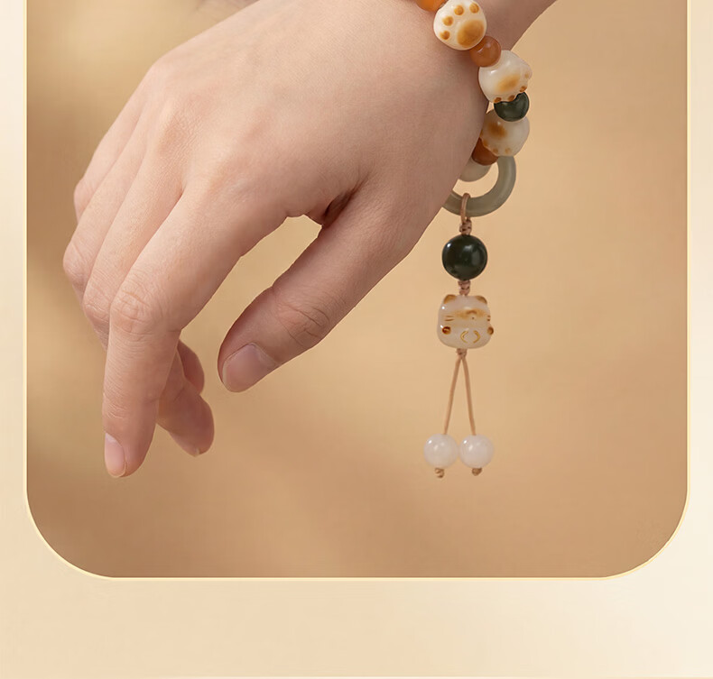Chunqian Cat Bodhi Multi-Gem Bracelet for Women, Birthday Gift for Girlfriend Or Wife on May 20, Cute Ladies' Beaded Bracelet 14