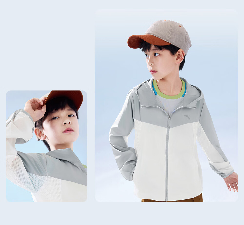 Anta Kids Sun Protection Jacket Boys UPF50+ Summer 2026 Girls Breathable Lightweight Jacket A72627602 21