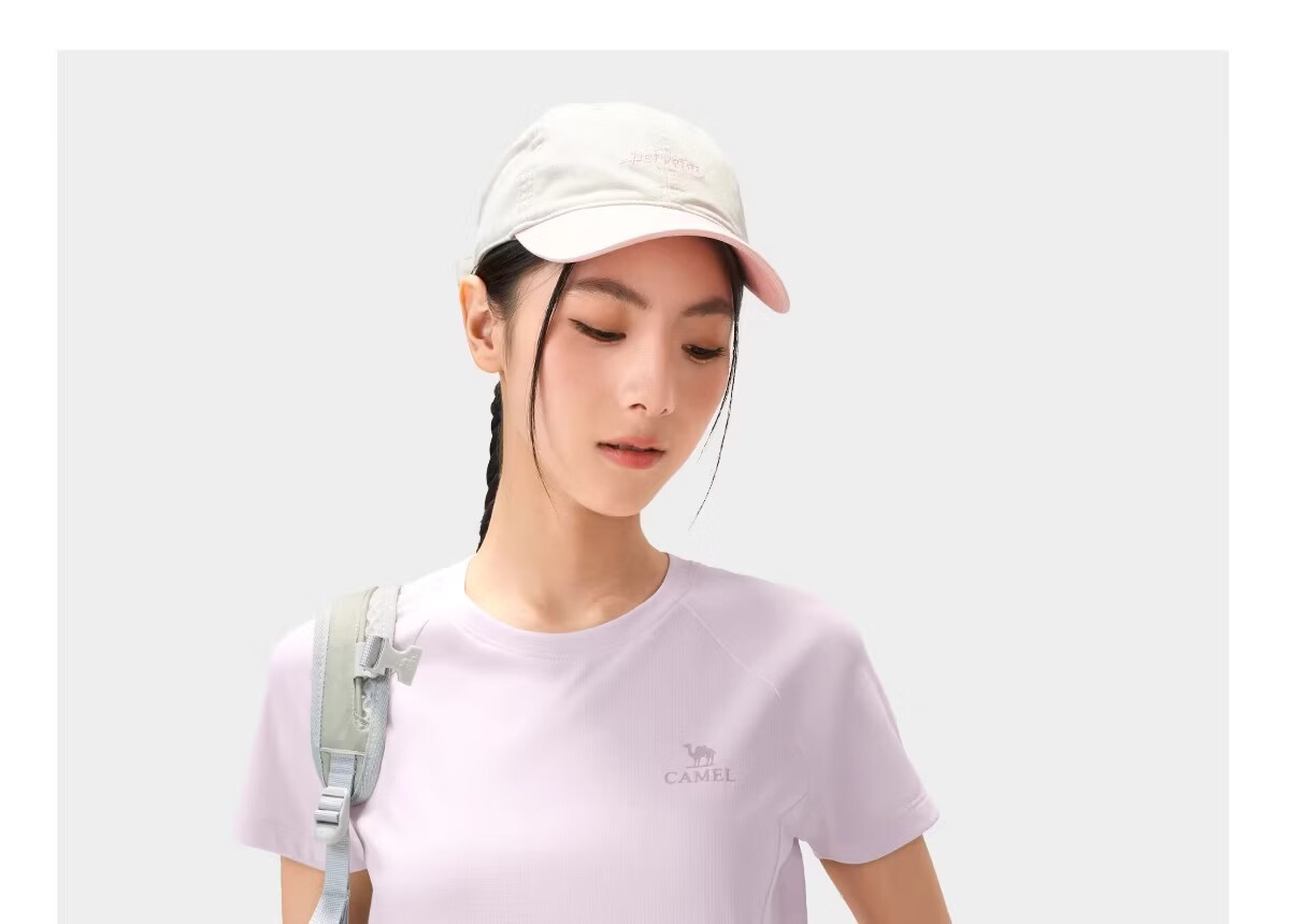 CAMEL [Toray Fabric] Outdoor Quick-Dry T-Shirt Women 2026 Spring Summer Short Sleeve Stretch Breathable Sweat-Absorbing Sports Top Men 8090 30