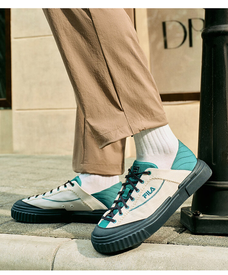FILA Official LOOP 1S Men's Terraced Canvas Mesh Colorful Casual Sports Breathable Lightweight Shoes 22