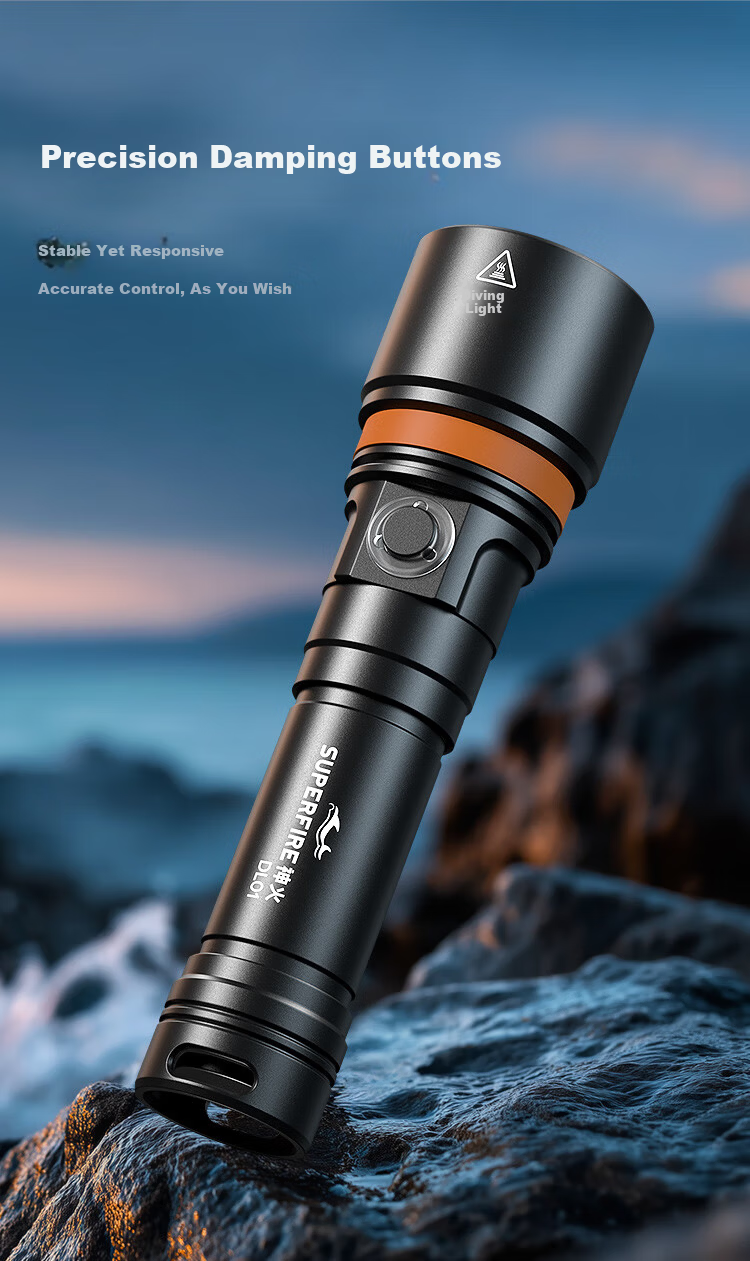 SupFire Underwater Diving Flashlight Professional High Brightness Waterproof Long Battery Life Outdoor Night Diving Sea Fishing Light 10