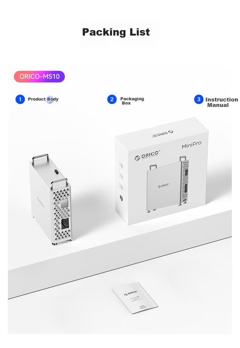 ORICO Macmini M4 Stand Aluminum Alloy Desktop Riser Cooling Bracket Screw-Free MiniPro Case Expansion MS10 for Apple Computer Without Hard Drive 14