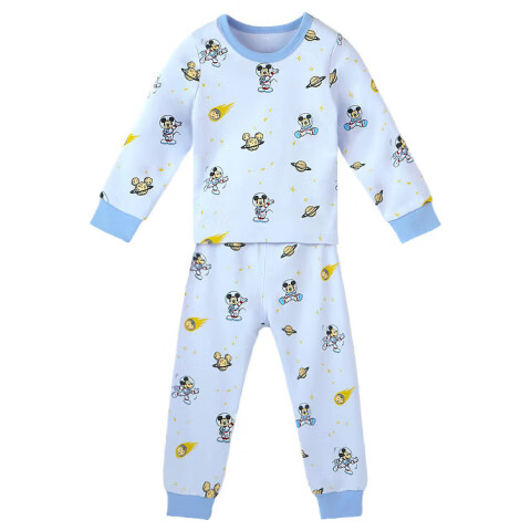Disney Kids Class A Pure Cotton Autumn Thermal Underwear Set Full Print Boys Student Warm Innerwear Space Mickey Size 130