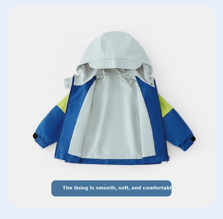 Qiqi Bear Boys' Windbreaker Outdoor Jacket Children's Autumn 3-in-1 Thickened Baby Three-Proof Winter Coat 35