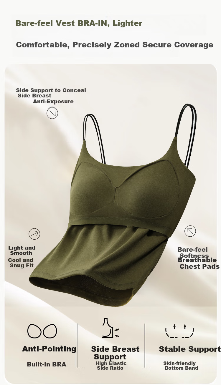 MiiOW Cool Ice Silk Women's Spring Summer Modal Camisole Vest Bra-Free Back Beauty Innerwear White M 4