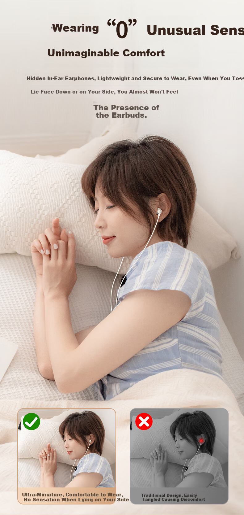 KOVOL Wired Sleep Earphones with Noise Reduction, In-Ear Type-C Sleep Headset for Side Sleep, Running, and Computer Use 6