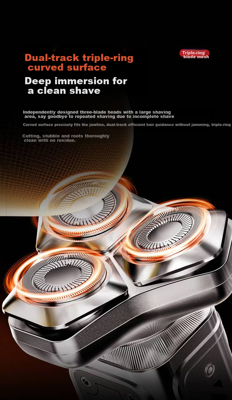 T-FLASH S10 Mini Cyclone Electric Shaver for Men 2026 New Travel Portable Three-Head Black Technology Razor Practical Birthday Gift for Husband Boyfriend 8