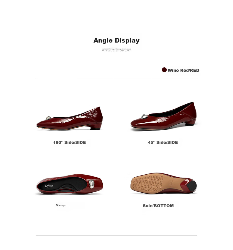Goldlion Women's Professional Commuter Low Heel Square Toe Two-Wear Chunky Heel Low-Cut Shoes G686530265 Wine Red Size 40 10