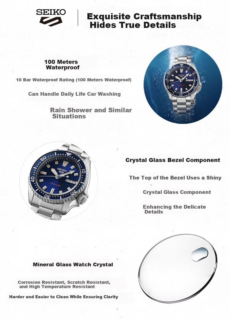 SEIKO 5 Series Trendy Fashion Mechanical Watch New Japanese-Korean Style Gift SRPL85K1 2