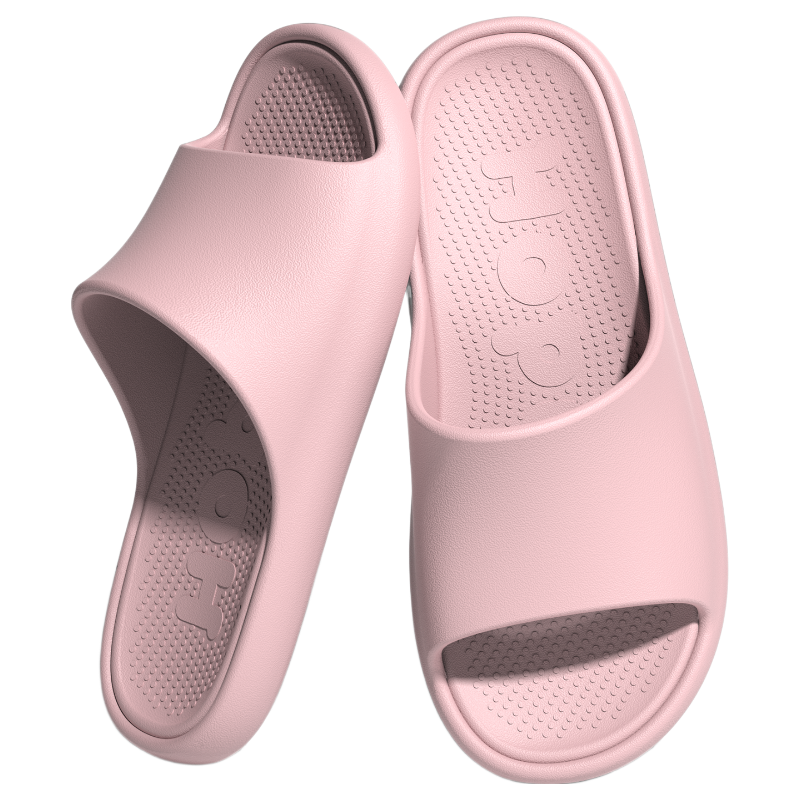 HIPANDA Durable Couple Non-Slip Slippers Indoor Home Shower Soft Sole Bathroom Sandals Peach Pink Size 40-41