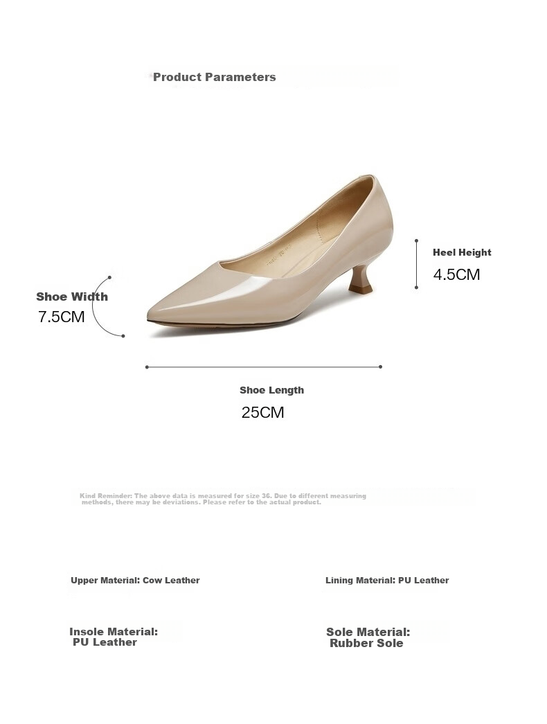 Basto 25 Autumn Low-Cut Single Shoes Commuting Thin Heel Pointed Toe Women's Shoes K2562CQ5 Black 37 4