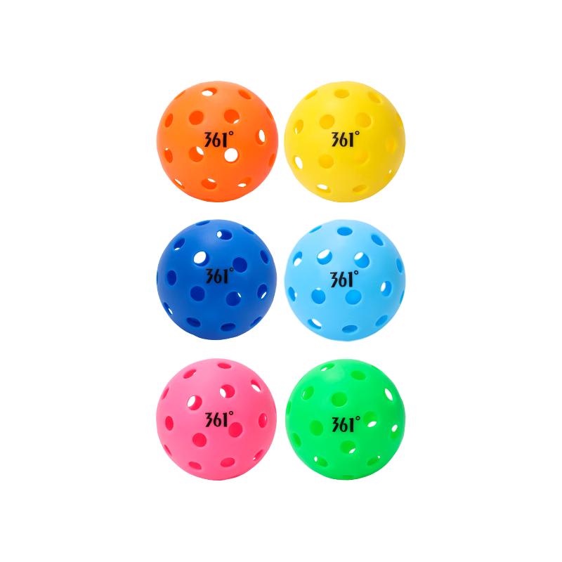 361° Pickleball Set High-Elastic Integrated Balls Outdoor Professional Competition Balls 4 Regular Balls + 2 Glow Balls
