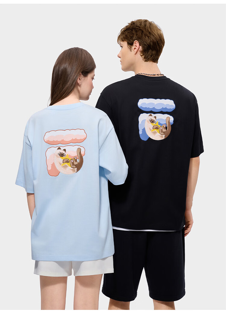 FILA FUSION Trendy Couple's Knitted Short Sleeve Shirt 2026 Summer Loose Fit Cool Cotton T-Shirt 46