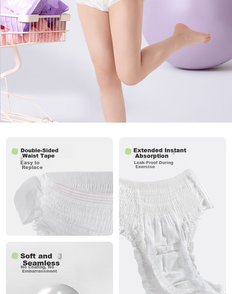 October Crystal Magic Tape Side Daytime Pants L Size 3 Pieces Sanitary Sleep Pants Women Menstrual Period Maternity Pants 2