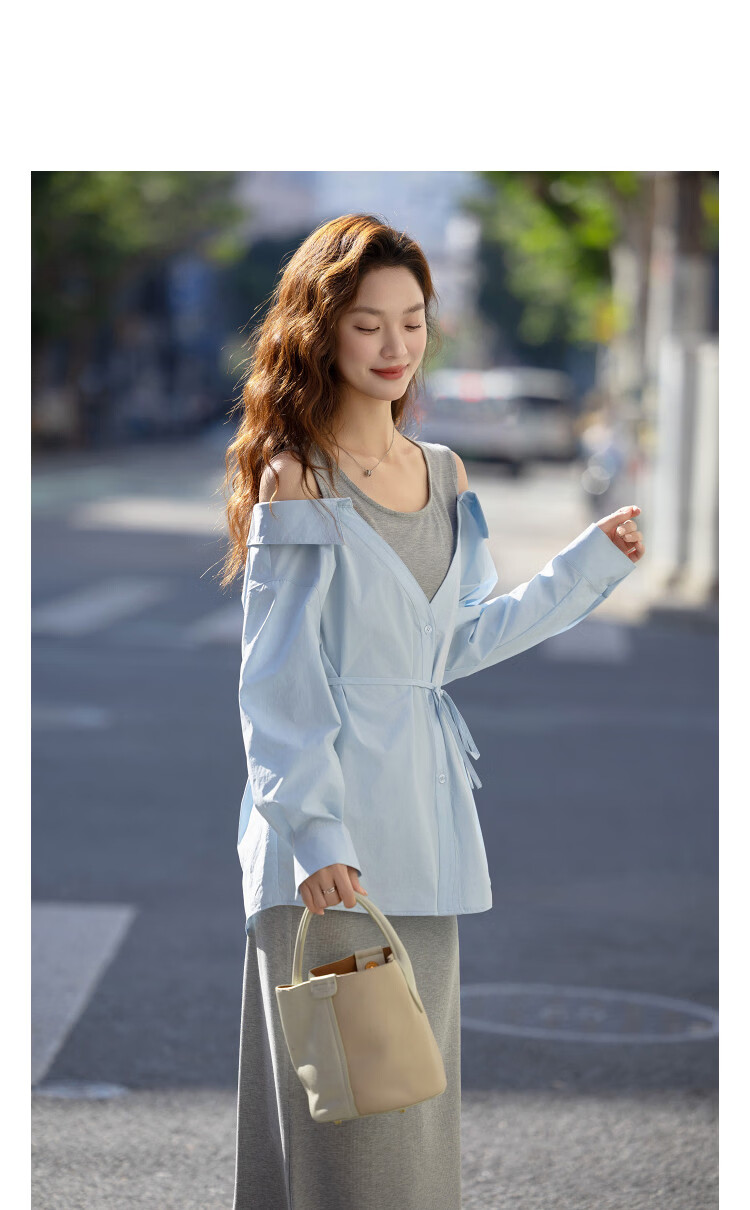 Demana UPF50+ UV Protection Spring Elegant Two-Piece Style Waist-Slimming Women's Dress 14