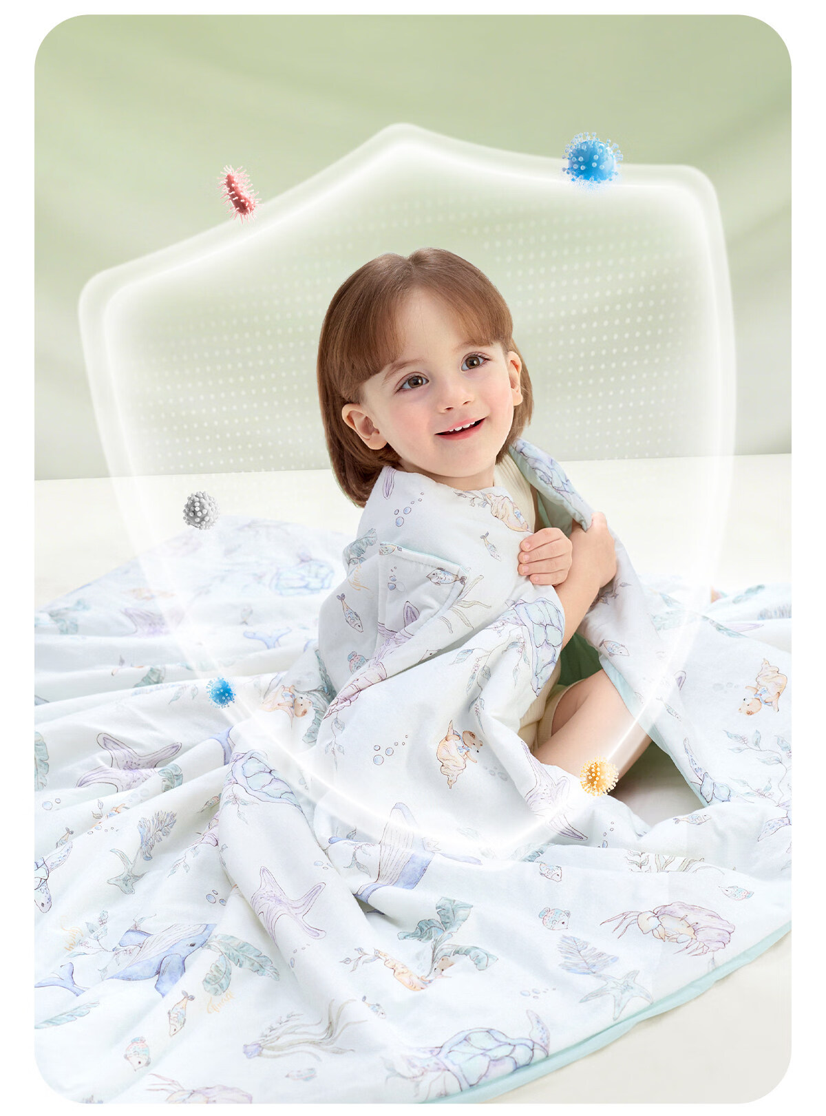 JOYNCLEON Kids Anti-Kick Quilt Baby Air Conditioning Sleeping Bag Summer Silk Hug Blanket Cooling Pink 1.5*1.5M 22