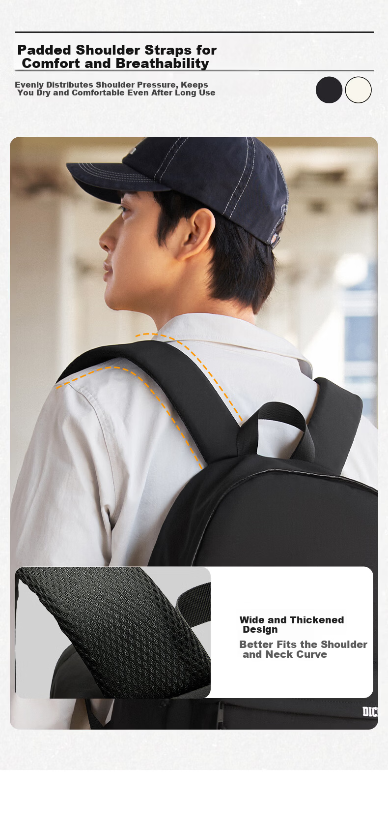 Dickies Large Capacity Backpack for Men and Women, 15.6-inch Water-Resistant Laptop Bag, College Student Casual Commuter Bag 7