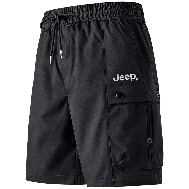 JEEP Men's Summer Workwear Cargo Shorts Loose Fit Casual Pants Black 3XL