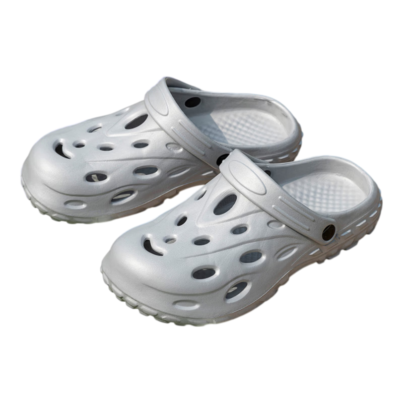 CXOCSI Men's EVA Clog Shoes Outdoor Non-Slip Lightweight Breathable Couple Beach Sandals Gray Size 40-41