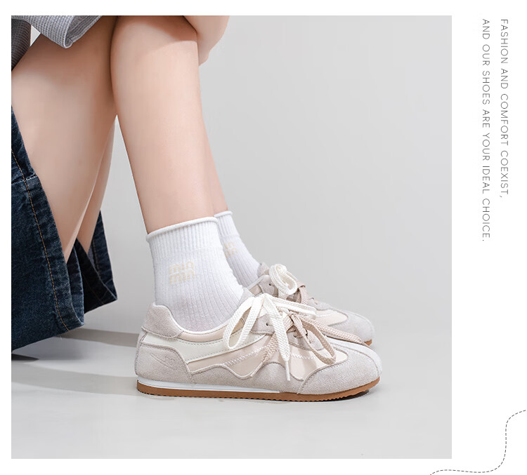 Warrior Spring New Retro Versatile Dexun Casual Soft Sole Shoes Women M062Z Gray/Beige Size 35 6