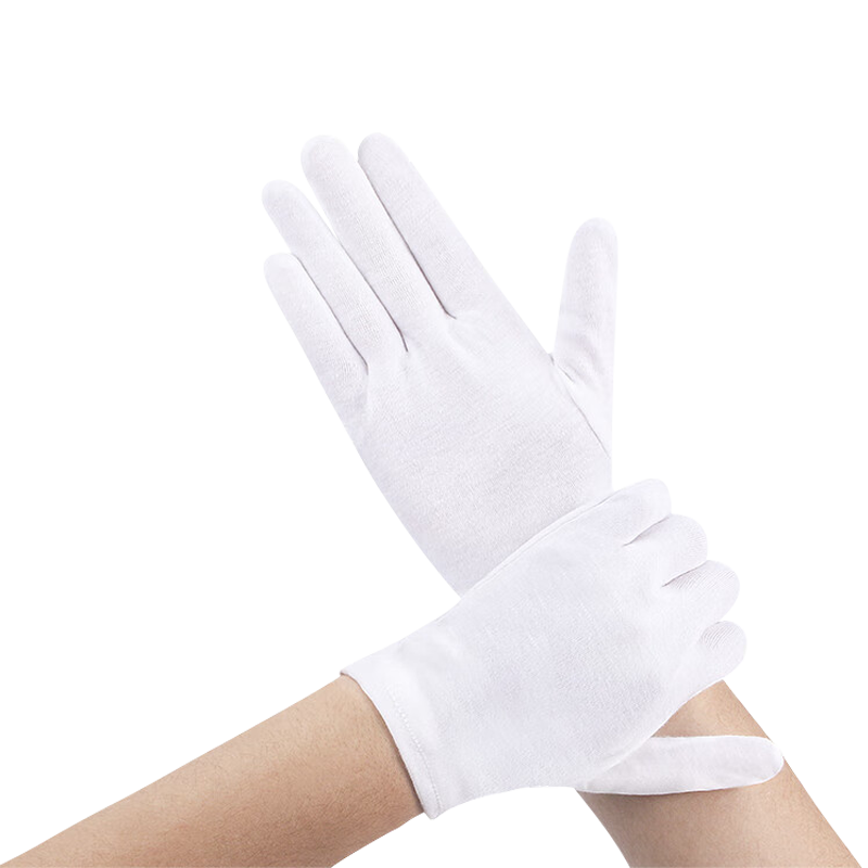 Maozheng White Gloves, 12 Pairs/pack, Thickened Sweat-Absorbing Dust-Free Cotton Fabric for Antiques Handling, Driving, Work, Display, And Labor Protection, White Color