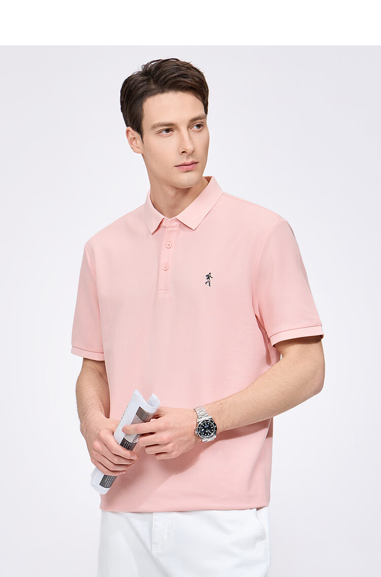 Dance with Wolves [Instant Cooling] Premium Fabric Summer Men's Commuter Antibacterial Short Sleeve Polo Shirt 001 Black XL 26