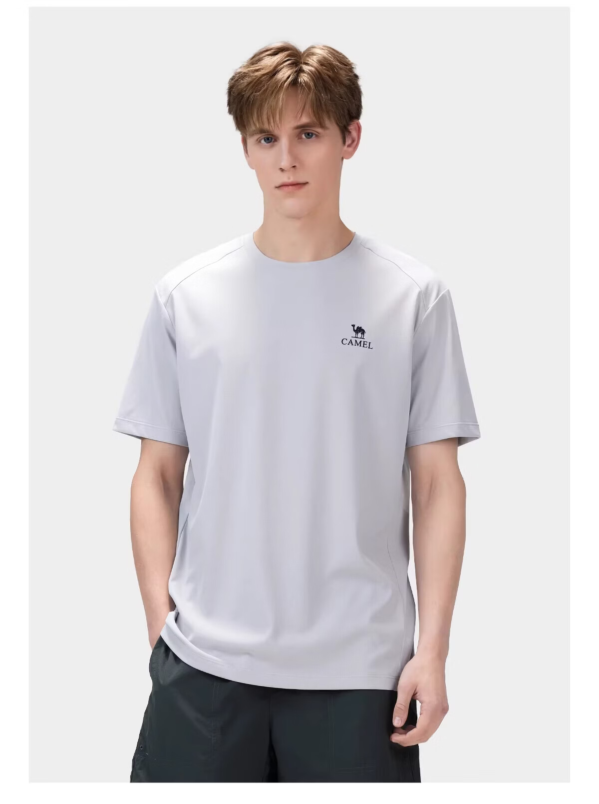 CAMEL [Toray Fabric] Outdoor Quick-Dry T-Shirt Women 2026 Spring Summer Short Sleeve Stretch Breathable Sweat-Absorbing Sports Top Men 8090 45