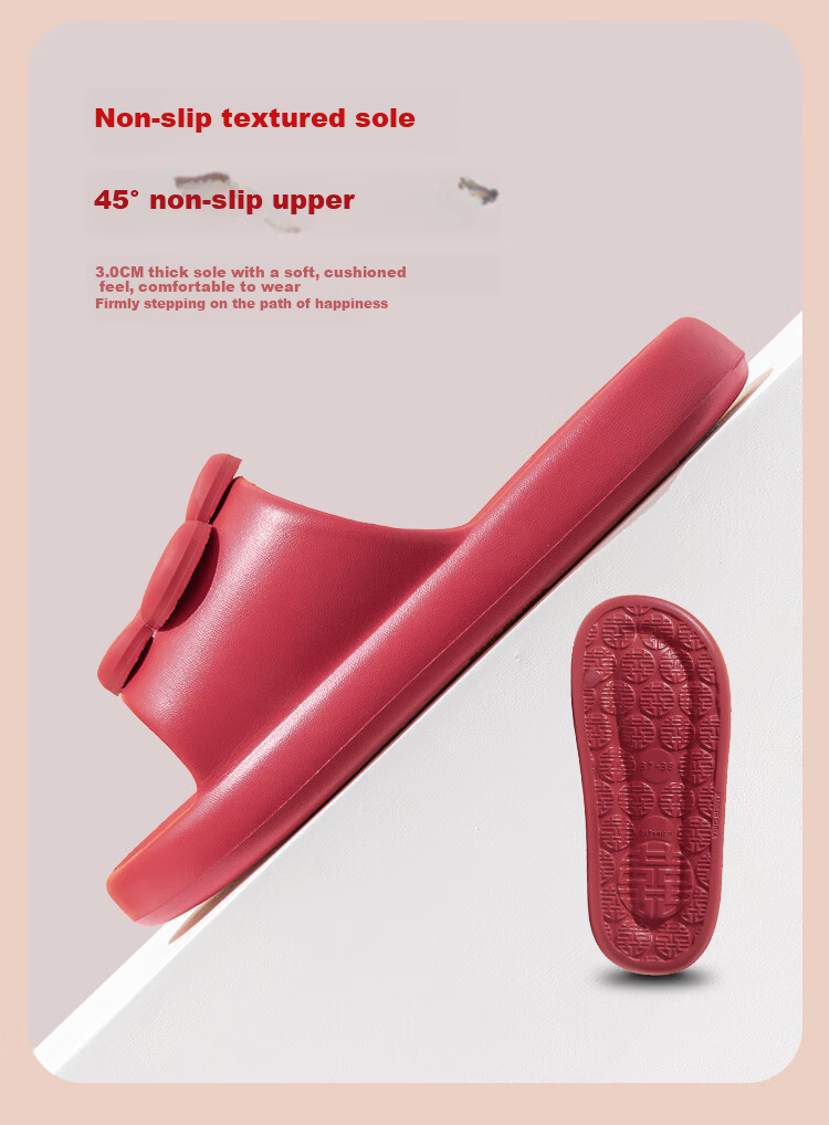 YUZHAOLIN Wedding Slippers Festive Red Luxury Bridal Couple Wedding Slippers YG518 Women Size 38-39 5