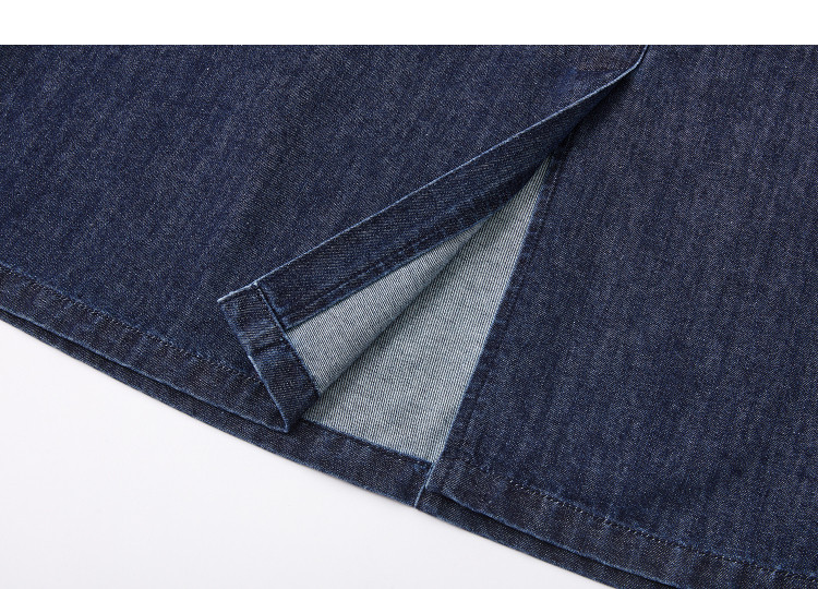 Demana [Cloud Soft Cotton Blend] Spring Korean Style Colorblock Drawstring Elastic Waist Petite Loose Women's Denim Midi Skirt 13