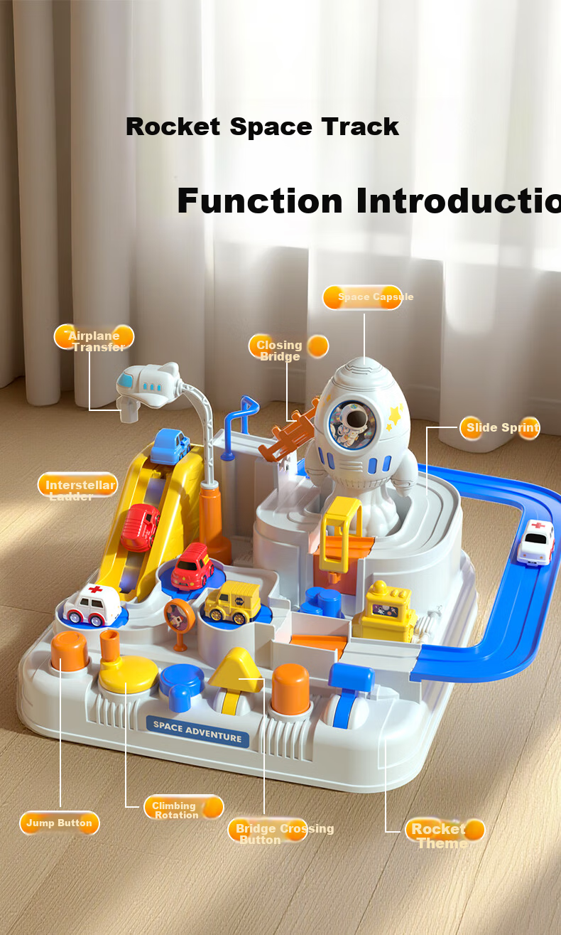 Zixiaxianzi Adventure Parking Lot Educational Toy for Children, Baby Track Car Model, Gift for Boys Aged 0-1 Years Old 5