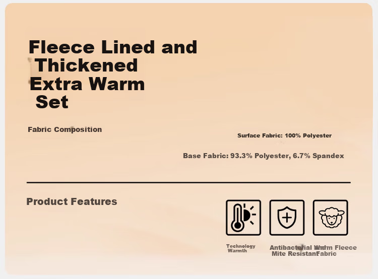 LangSha Women's Thermal Underwear Set Fleece Lined Thickened 10A Antibacterial Mite-Resistant Heating Autumn Top and Bottom Lamb Wool 1