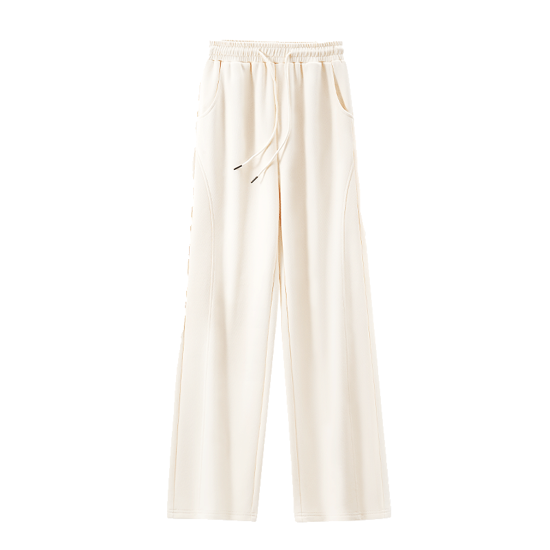 Jeanswest Beige Women's Sweatpants Autumn 2026 New Loose Wide-Leg Straight High-Waist Slim Casual Joggers