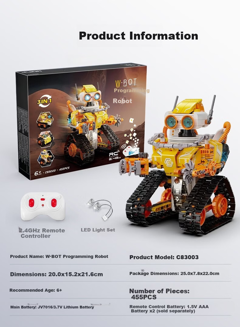 Lianhe Chuangxiang Intelligent AI Programming Military Robot, Remote Control Building Block Toy, Birthday Gift for Boys 11