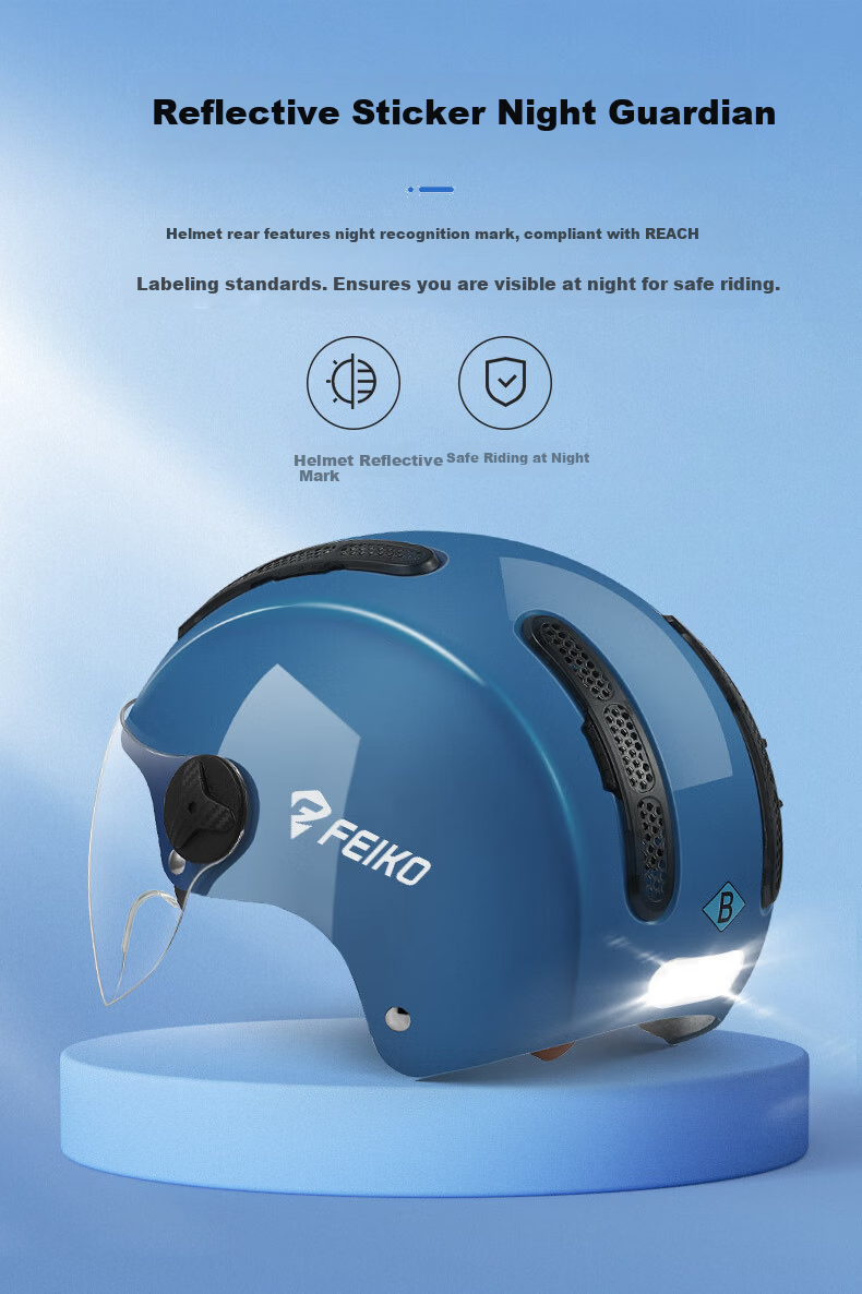 FEIKO 3C Certified New National Standard Electric Vehicle Helmet Four Seasons Sun Protection Breathable Safety Helmet for Men and Women Electric Bicycle White L 3