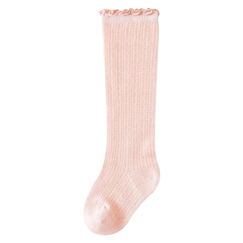 Five Cotton Flowers 3-Pair Children's Mesh Anti-Mosquito Baby Socks Long Tube Combed Cotton Loose Top Non-Tight