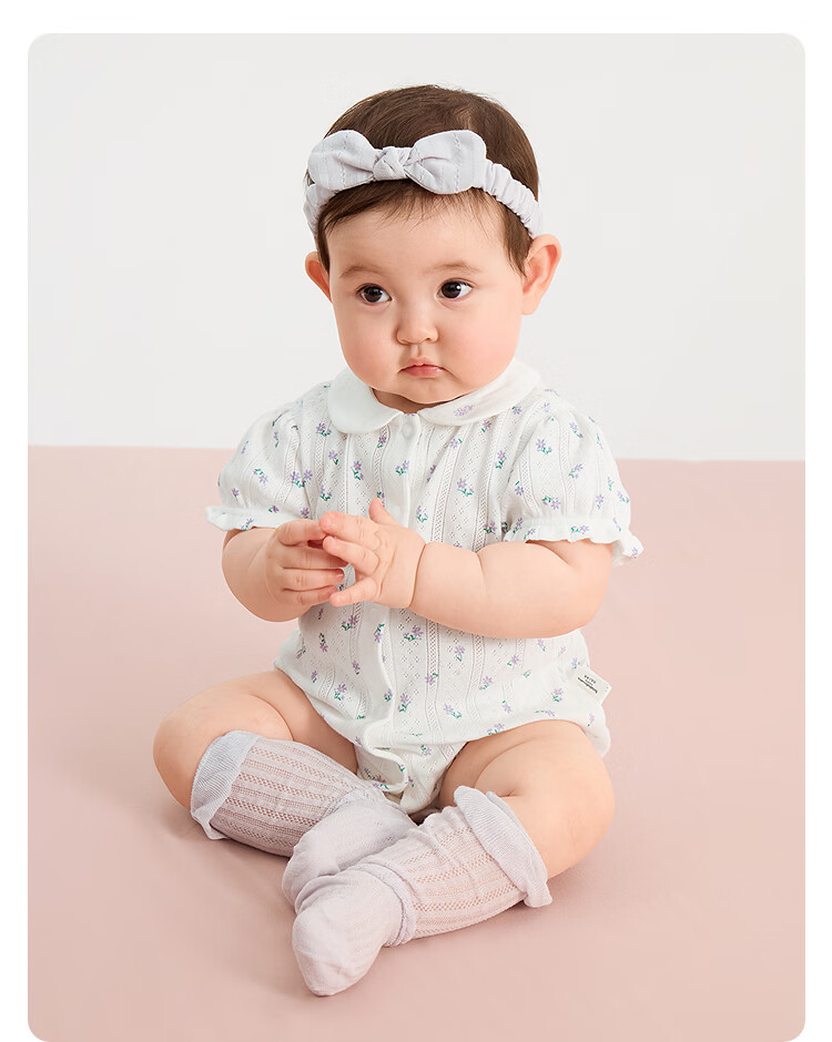 BALABALA Children's Cotton Triangle Shirt, New Summer Thin Style, Baby Bodysuit Two-Piece Set, for Newborns 0-6 Months 25
