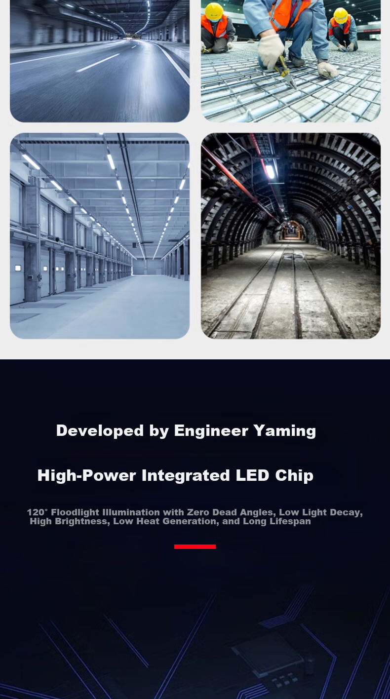 Yaming LED Explosion-Proof Fluorescent Tube Light, 1.2m 60W White Light, Dustproof and Waterproof Industrial Workshop Lighting Fixture 4