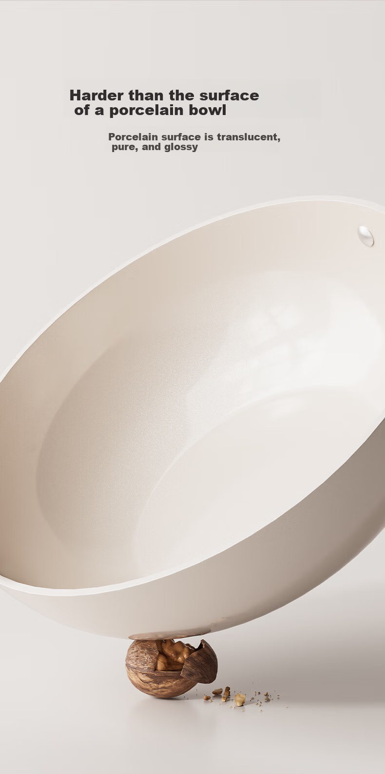 Xingmengxiang NEW DREAM Pebble Non-Stick Coating-Free Ceramic Wok 28cm for Gas Stove and Induction Cooker 6