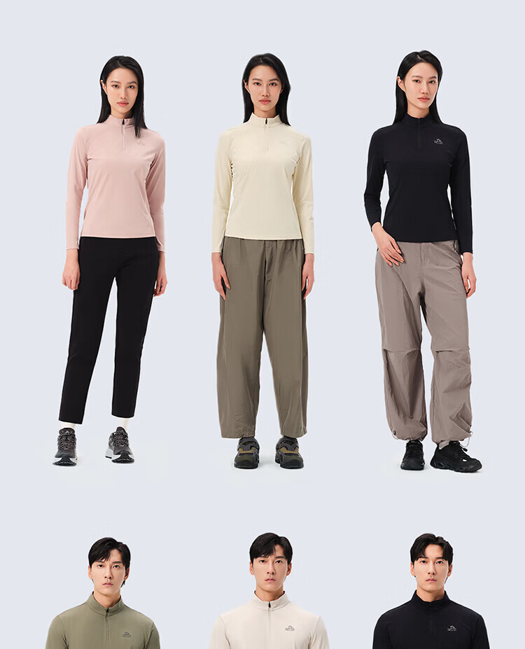 Pelliot Outdoor Quick-Dry T-Shirt Unisex Spring Summer Sports Casual Long Sleeve Stand Collar Breathable Running Hiking Shirt 115316032 2
