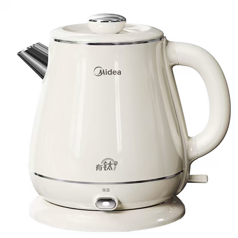 Midea Electric Kettle Titanium Material Auto Power-Off Plastic Exterior Steel Interior Artist 1.8L Large Capacity Tea Brewing Home Use One-Key Keep Warm Thermostat Mother's Day Gift MK-SH60a-Q