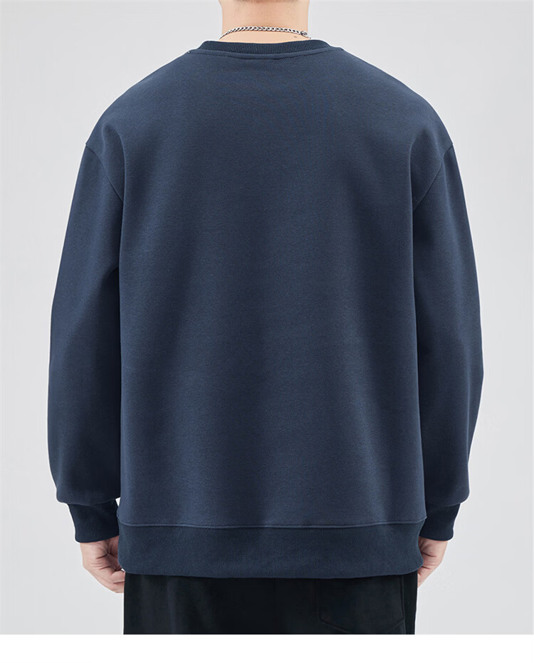 MARK FAIRWHALE Men's Sweatshirt Spring Autumn American Style Casual Long Sleeve T-Shirt Black L 6