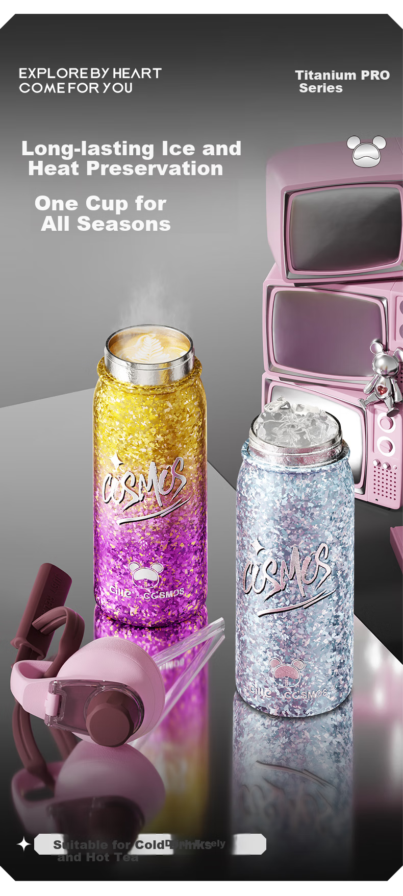 Xile Pure Titanium Insulated Water Bottle Unisex Outdoor Luxury Large Capacity Sports Flask Student Titanium Cup Women's Birthday Gift 12